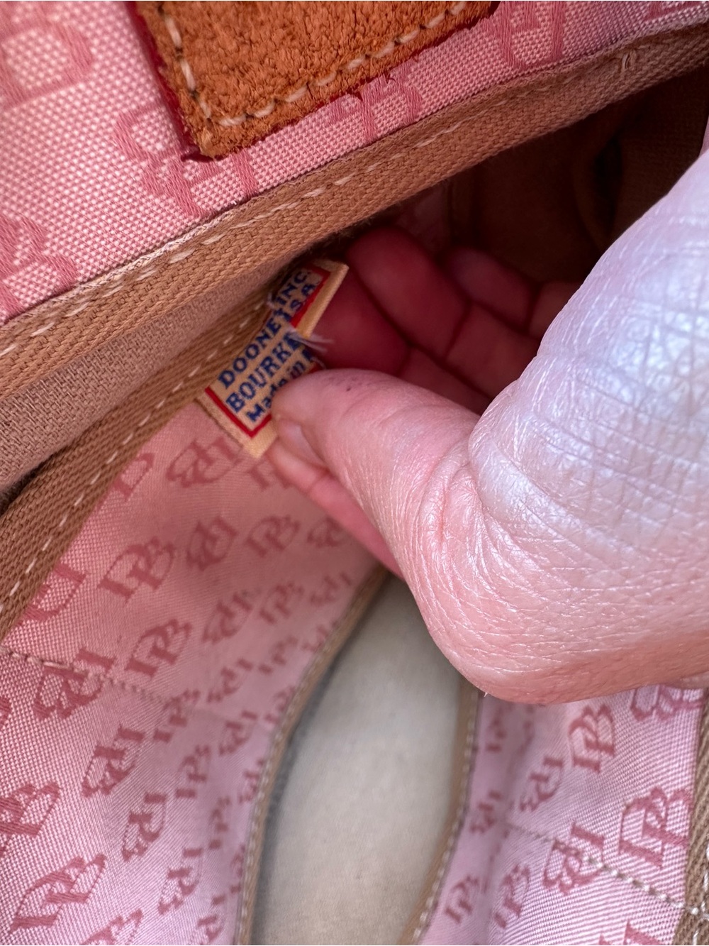 Dooney & Bourke Pink Signature Logo Tassel Tote Bag - Picture 15 of 16